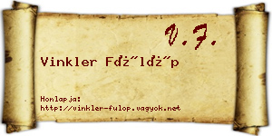 Vinkler Fülöp névjegykártya